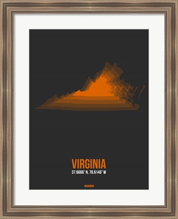 Framed Virginia Radiant Map 4 Print