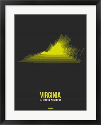 Framed Virginia Radiant Map 5 Print