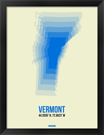 Framed Vermont Radiant Map 1 Print