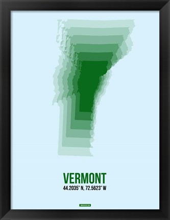 Framed Vermont Radiant Map 2 Print