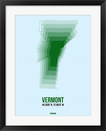 Framed Vermont Radiant Map 2 Print