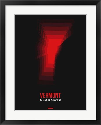 Framed Vermont Radiant Map 4 Print