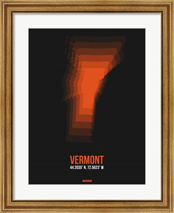 Framed Vermont Radiant Map 5 Print