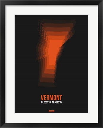 Framed Vermont Radiant Map 5 Print