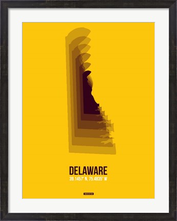 Framed Delaware Radiant Map 3 Print