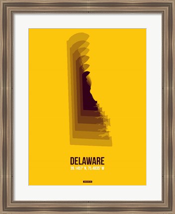 Framed Delaware Radiant Map 3 Print