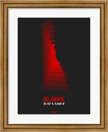 Framed Delaware Radiant Map 4 Print