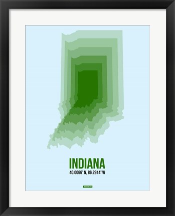 Framed Indiana Radiant Map 2 Print