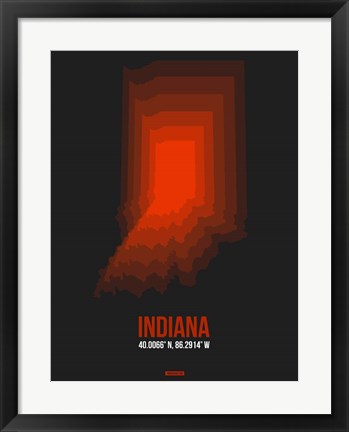 Framed Indiana Radiant Map 4 Print