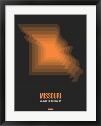 Framed Missouri Radiant Map 4 Print