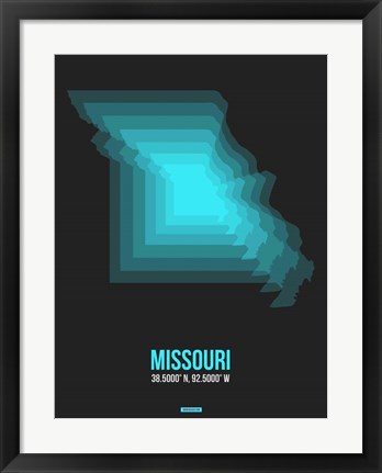 Framed Missouri Radiant Map 5 Print