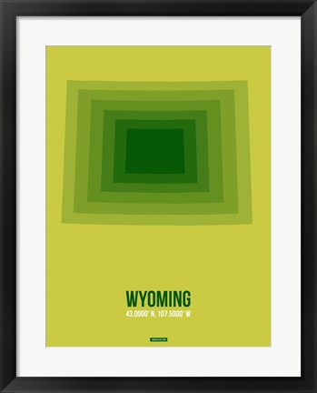 Framed Wyoming Radiant Map 2 Print