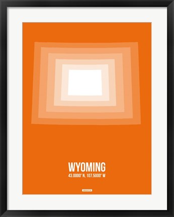 Framed Wyoming Radiant Map 3 Print