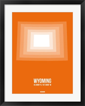 Framed Wyoming Radiant Map 3 Print