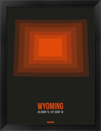 Framed Wyoming Radiant Map 5 Print