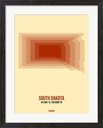 Framed South Dakota Radiant Map 1 Print