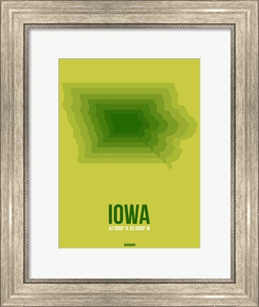 Framed Iowa Radiant Map 2 Print