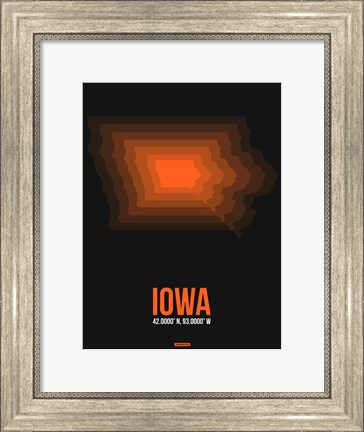 Framed Iowa Radiant Map 6 Print