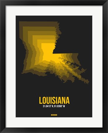 Framed Louisiana Radiant Map 5 Print