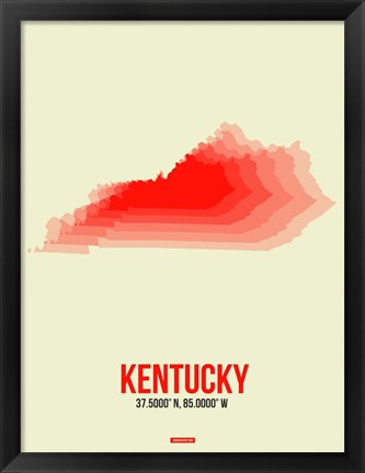 Framed Kentucky Radiant Map 1 Print