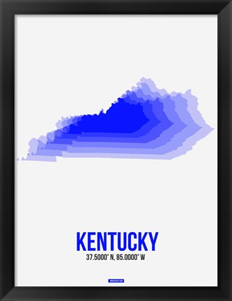 Framed Kentucky Radiant Map 2 Print