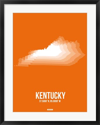 Framed Kentucky Radiant Map 3 Print