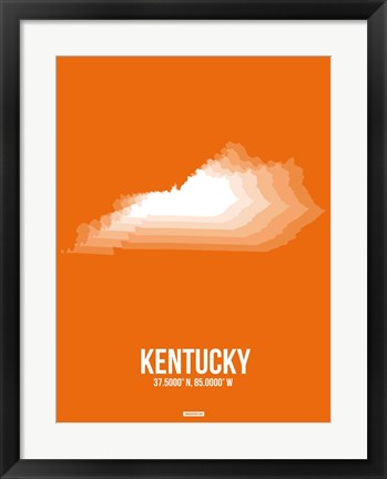 Framed Kentucky Radiant Map 3 Print