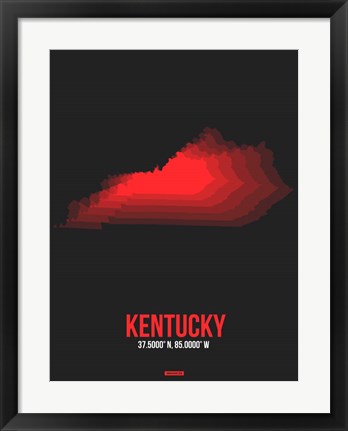 Framed Kentucky Radiant Map 4 Print