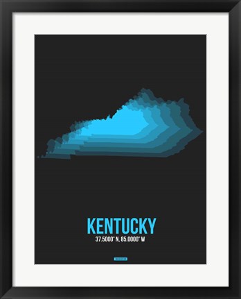 Framed Kentucky Radiant Map 5 Print