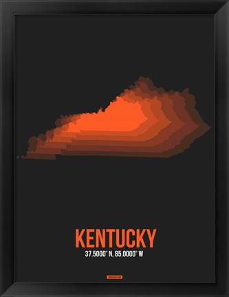 Framed Kentucky Radiant Map 6 Print