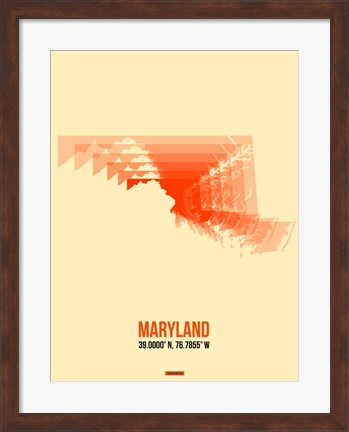 Framed Maryland Radiant Map 1 Print