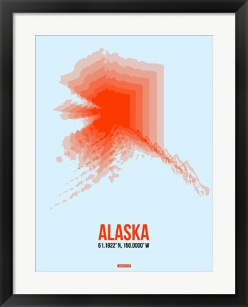 Framed Alaska Radiant Map 1 Print