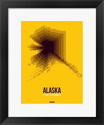 Framed Alaska Radiant Map 3 Print