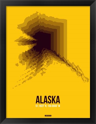 Framed Alaska Radiant Map 3 Print