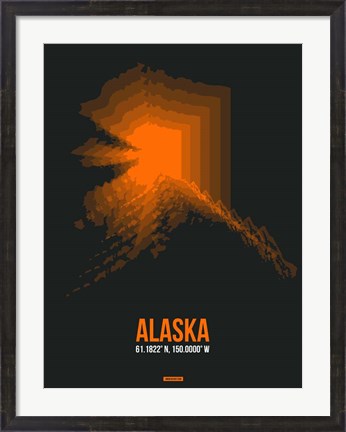 Framed Alaska Radiant Map 6 Print