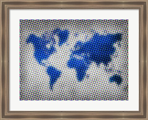 Framed Dotted World Map 3 Print