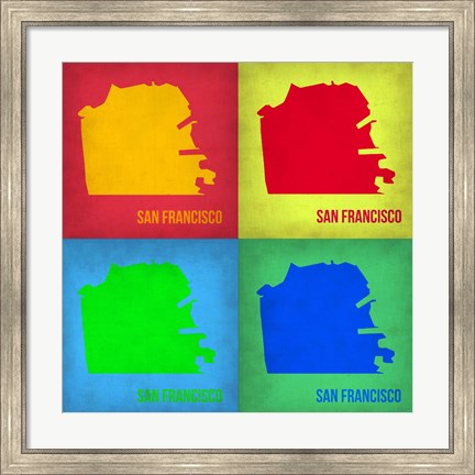 Framed San Francisco Pop Art Map 1 Print