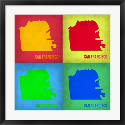 Framed San Francisco Pop Art Map 1 Print