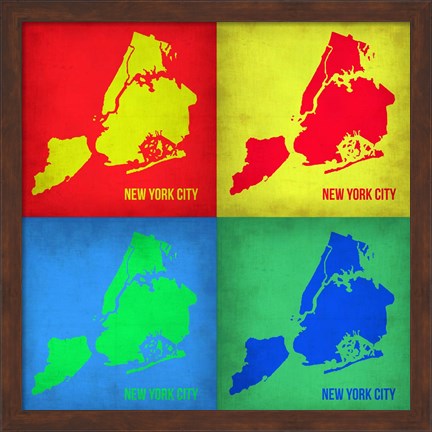 Framed New York Pop Art Map 1 Print