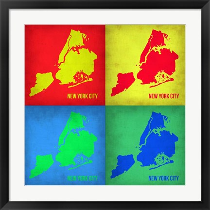 Framed New York Pop Art Map 1 Print