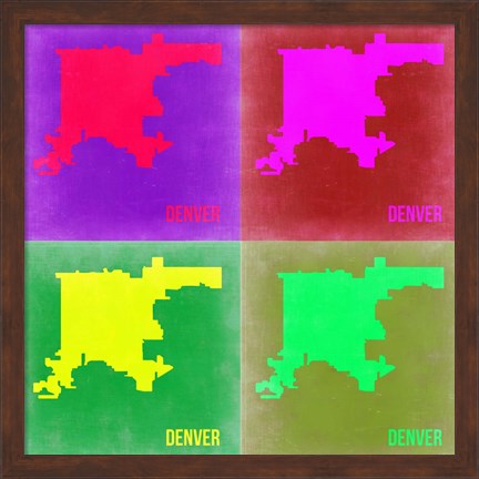 Framed Denver DC Pop Art Map 2 Print