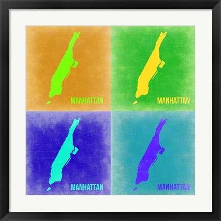 Framed New York Pop Art Map 2 Print