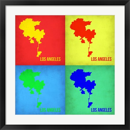 Framed Los Angeles Pop Art Map 1 Print