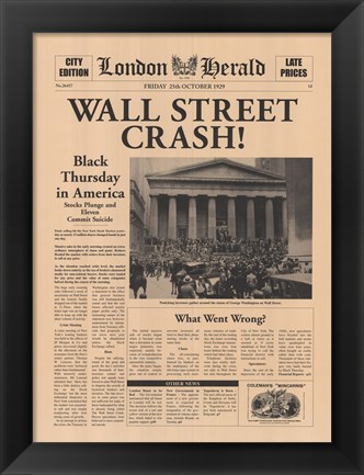 Framed Wall Street Crash! Print