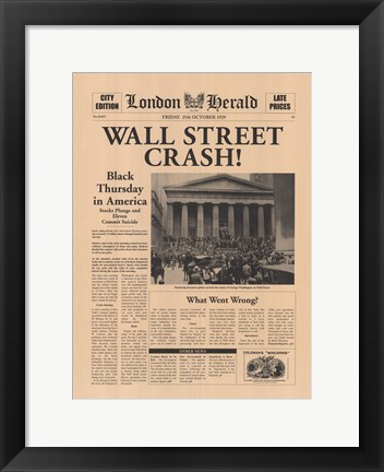 Framed Wall Street Crash! Print