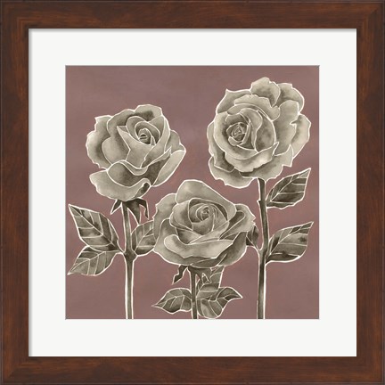 Framed Marsala Roses I Print