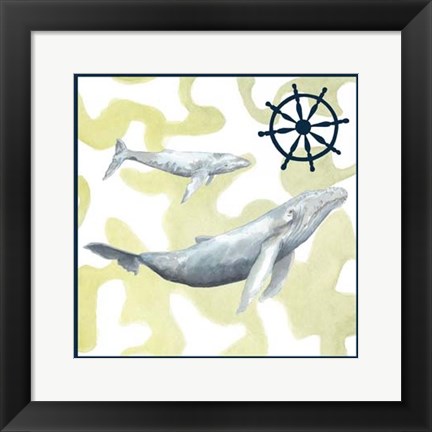 Framed Whale Composition I Print