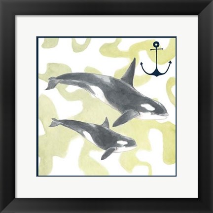 Framed Whale Composition III Print