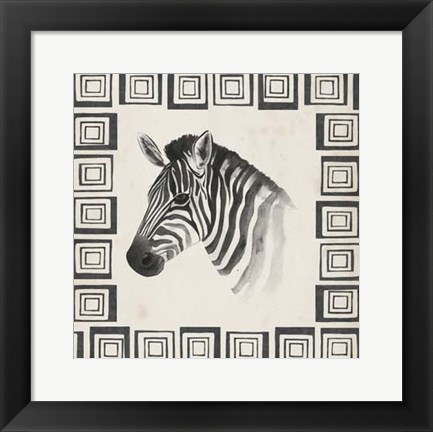 Framed Safari Zebra II Print