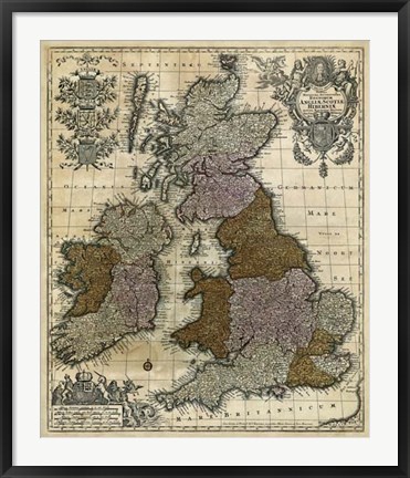 Framed Map of England, Scotland &amp; Ireland Print